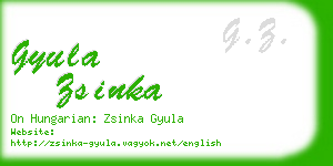 gyula zsinka business card